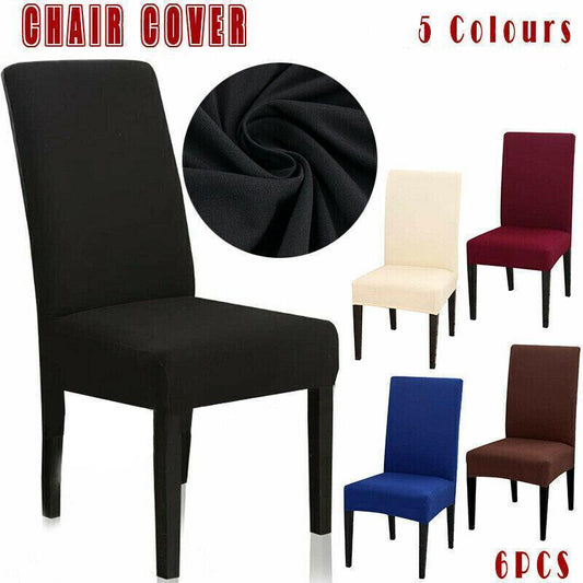 6X Stretch Chair Cover Seat Covers Spandex Washable Banquet Wedding Party Decora - Beige - Mekamart Australia