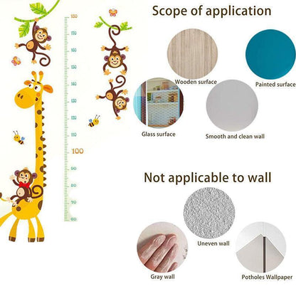 Removable Wall Height Chart Sticker Growth Measurement Ruler Decal for Wall Decor - B - Mekamart Australia