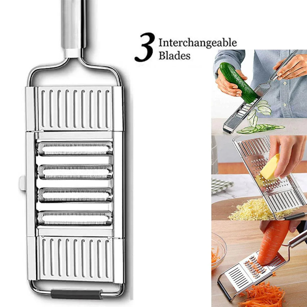 Multi-Purpose Vegetable Slicer Peeler Stainless Steel Grater Shredder Cutter - Mekamart Australia