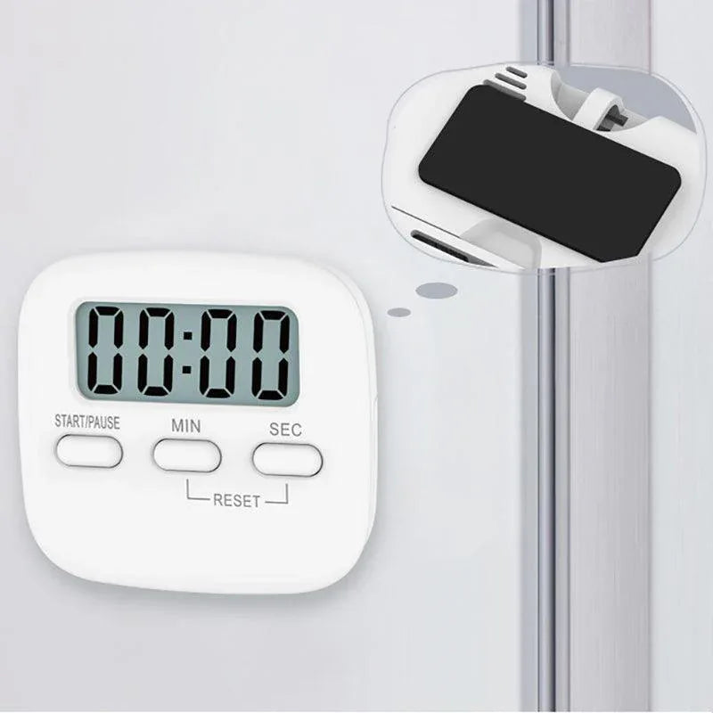 Digital Kitchen Timer 99 Minute Countdown Clock With LCD Display and Metal Mount - Pink - Mekamart Australia