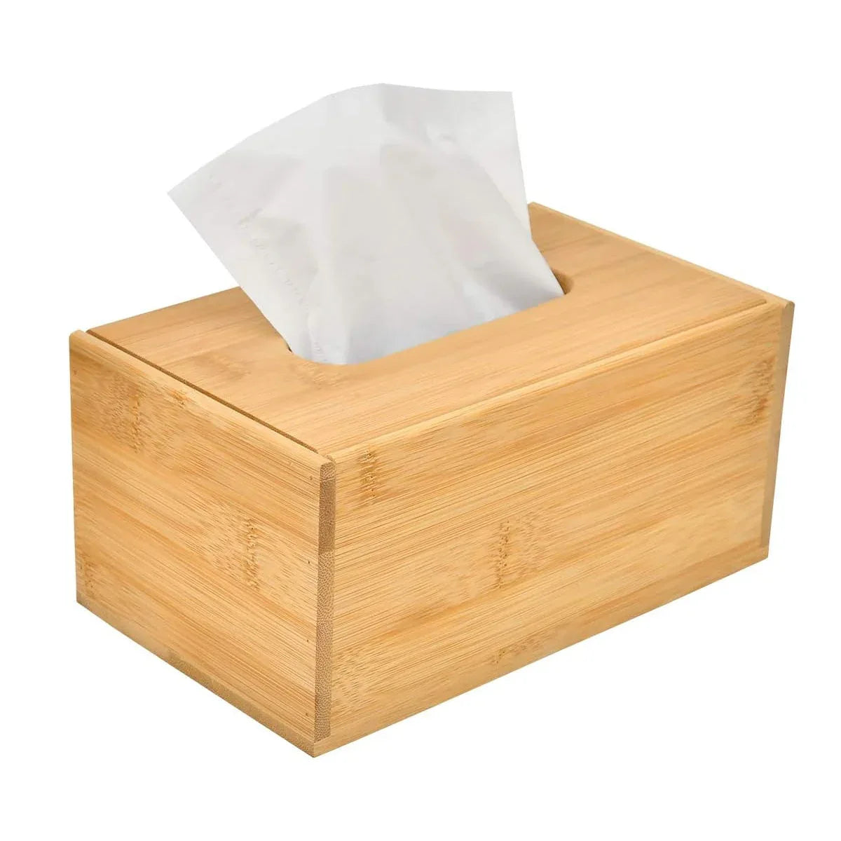 Bamboo Tissue Box Wooden Cover Dispenser Holder Storage Case for Home and Office - Mekamart Australia