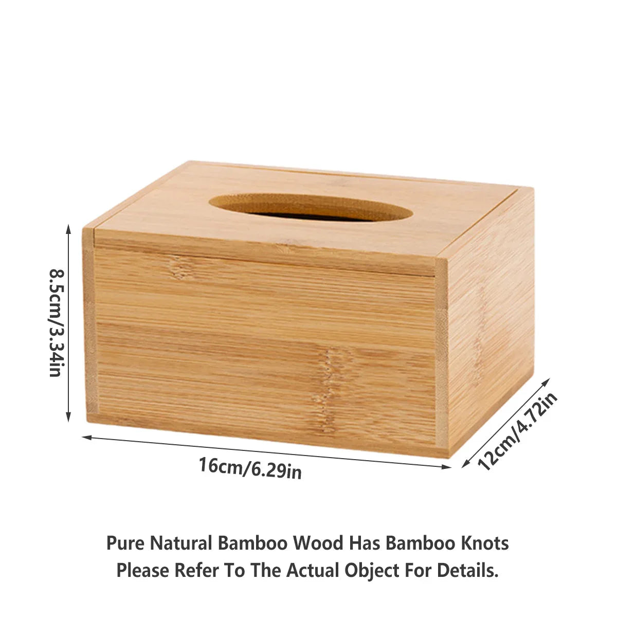 Bamboo Tissue Box Wooden Cover Dispenser Holder Storage Case for Home and Office - Mekamart Australia