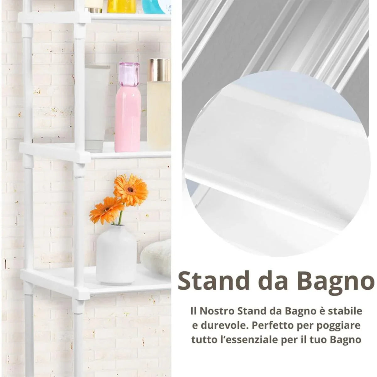 Bathroom Rack Over Toilet Washing Machine Shelf Storage Organizer Stand Unit - Black - Mekamart Australia