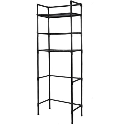 Bathroom Rack Over Toilet Washing Machine Shelf Storage Organizer Stand Unit - Black - Mekamart Australia