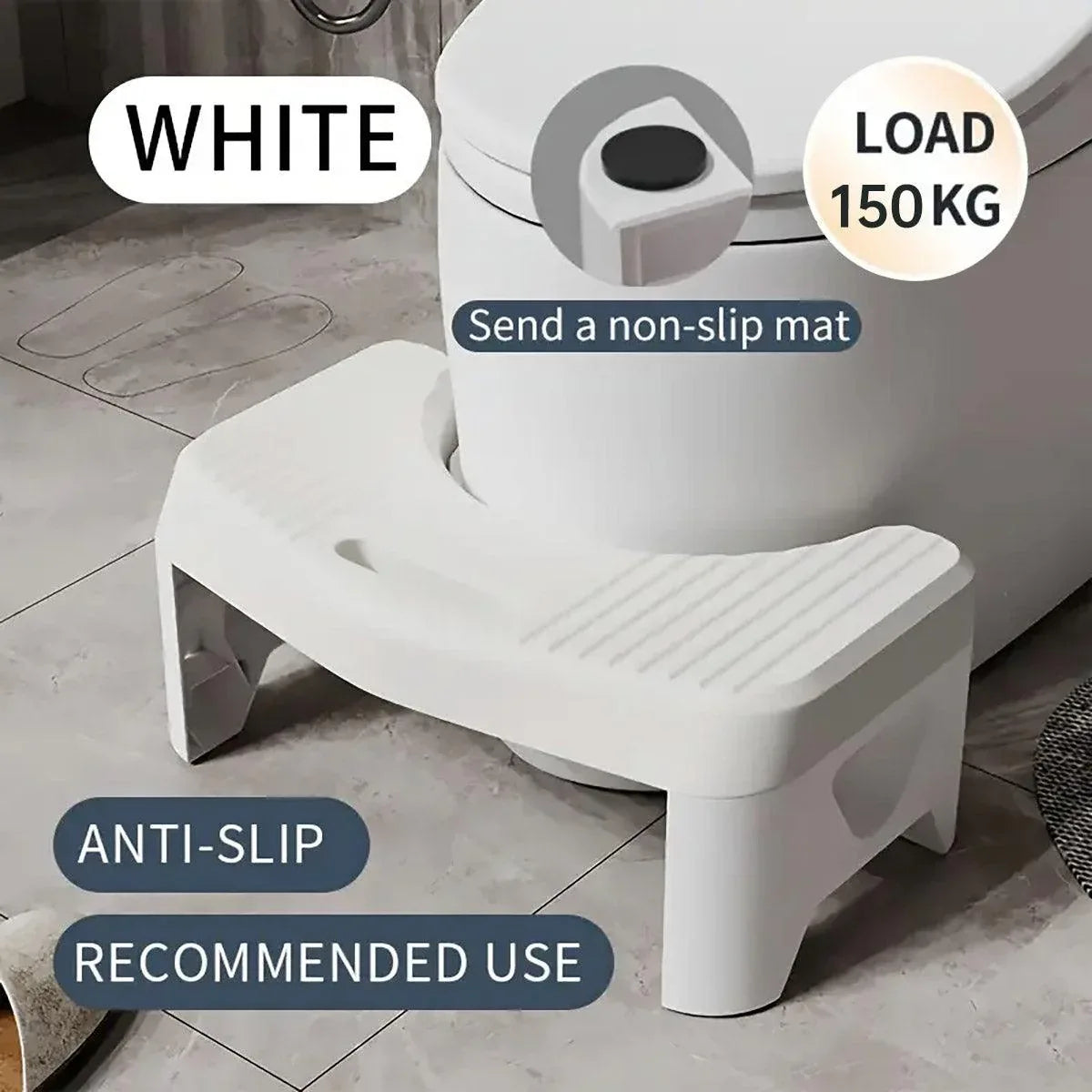 Thickened Toilet Squatting Stool Bathroom Footstool Household Restroom Pad - Blue - Mekamart Australia