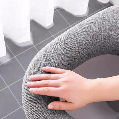 Soft Toilet Seat Bathroom Washable Warmer Cushion Mat Cover Pad Hook New Lid Au - Blue - Mekamart Australia