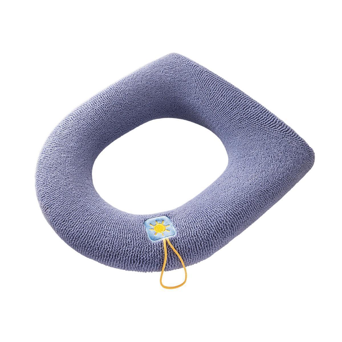 Soft Toilet Seat Bathroom Washable Warmer Cushion Mat Cover Pad Hook New Lid Au - Blue - Mekamart Australia