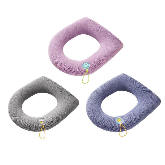 Soft Toilet Seat Bathroom Washable Warmer Cushion Mat Cover Pad Hook New Lid Au - Grey - Mekamart Australia