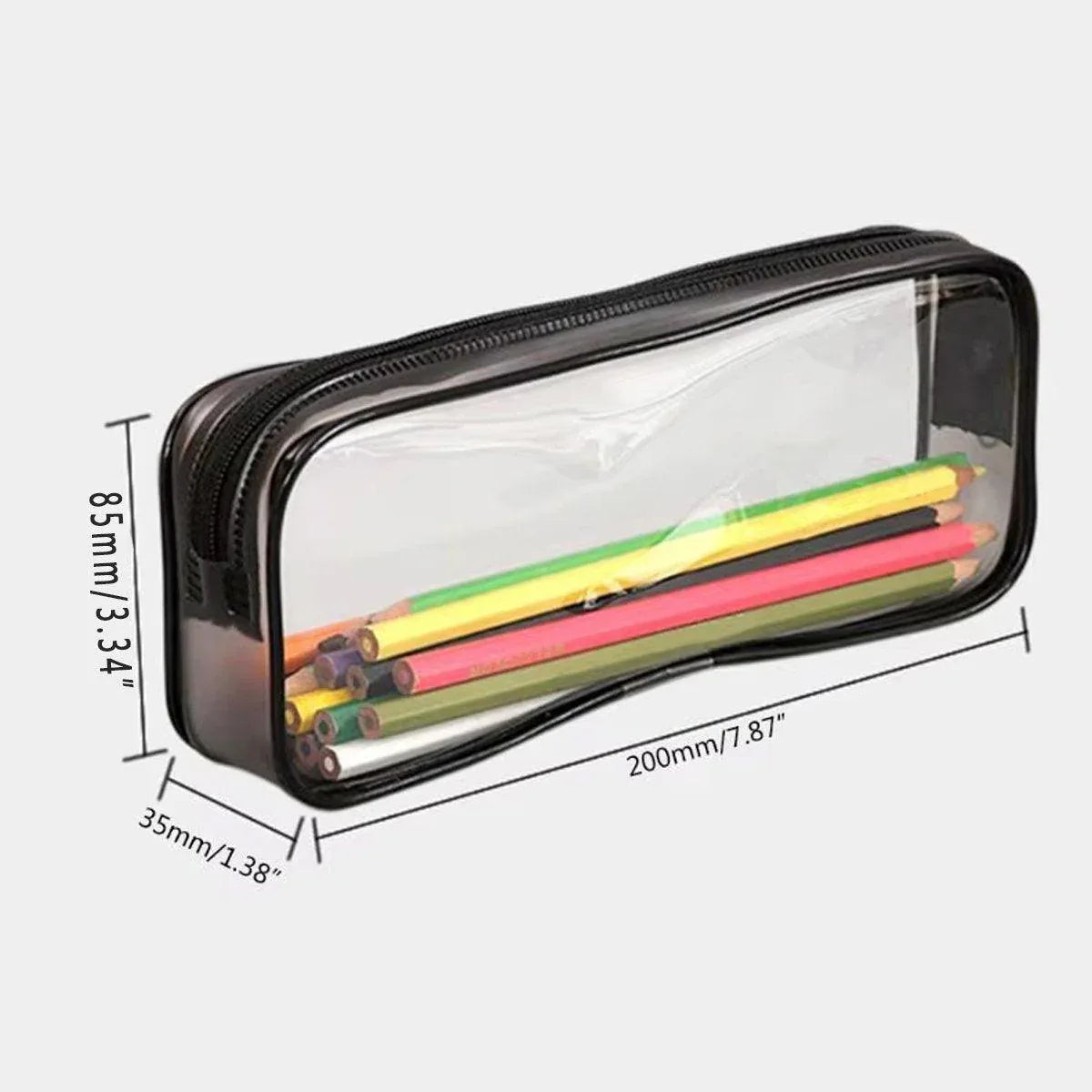 8PCS Waterproof Transparent Zipper Pencil Case Cosmetic Stationery Organizer Bag - Mekamart Australia