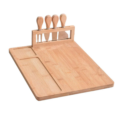 Bamboo Chopping Board Cheese Board Set with Knife Kitchen Charcuterie Serving - Mekamart Australia