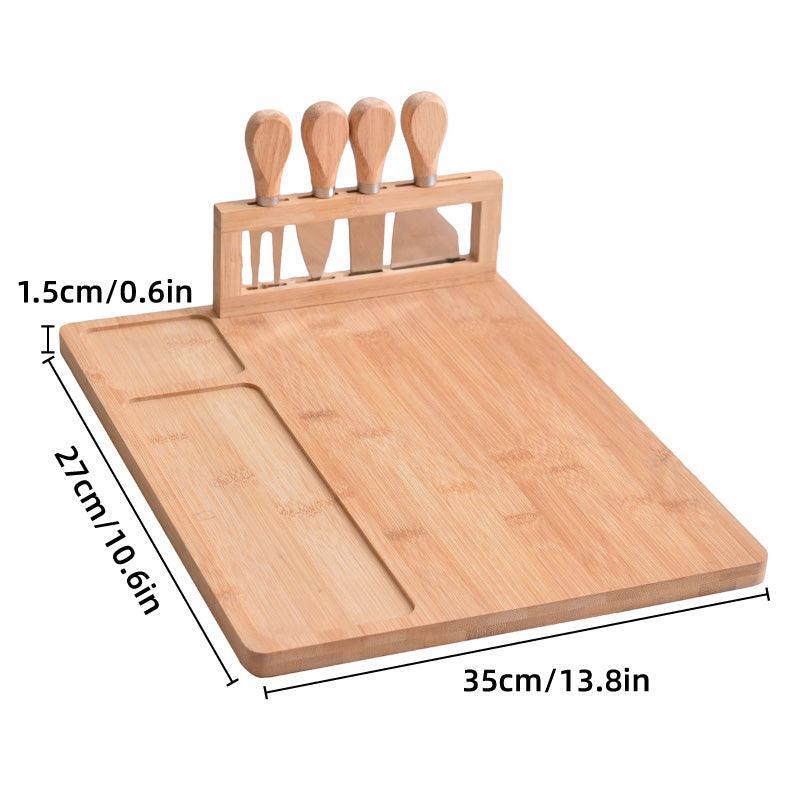 Bamboo Chopping Board Cheese Board Set with Knife Kitchen Charcuterie Serving - Mekamart Australia