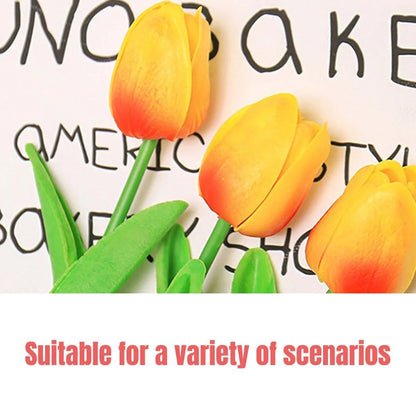 20PCS Real Touch Artificial Tulip Bouquet Fake Flowers for Home Wedding Decor - White - Mekamart Australia