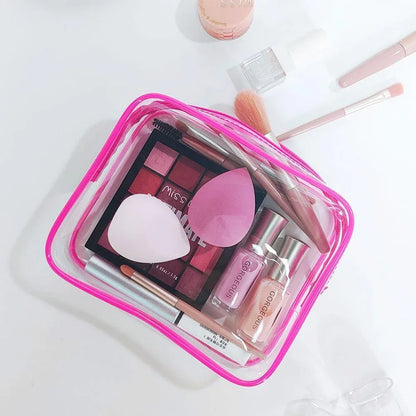4pcs Durable PVC Cosmetic Bags Easy to Clean Multiple Sizes and Colours 9 Shades - 4pcs-Coffee - Mekamart Australia