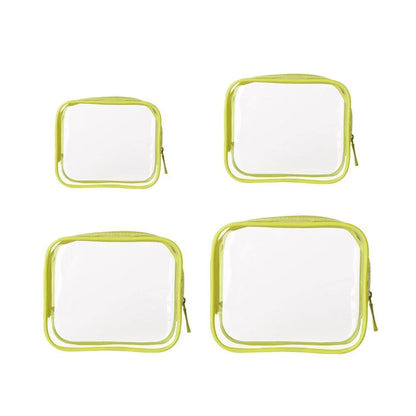 4pcs Durable PVC Cosmetic Bags Easy to Clean Multiple Sizes and Colours 9 Shades - 4pcs-Coffee - Mekamart Australia
