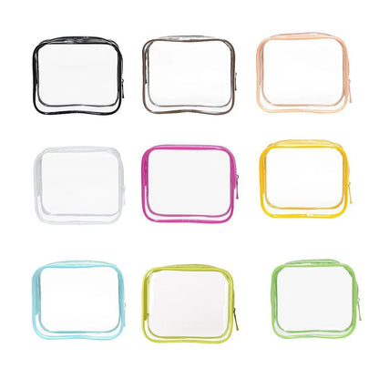 4pcs Durable PVC Cosmetic Bags Easy to Clean Multiple Sizes and Colours 9 Shades - 4pcs-Peach-Powder - Mekamart Australia