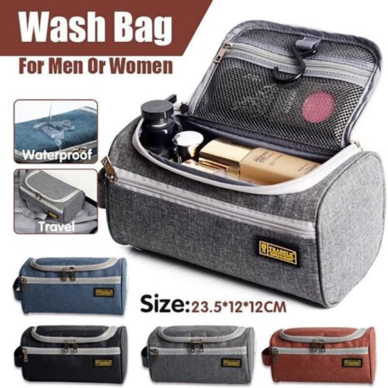 Large Capacity Men Travel Toiletry Kit Wash Bag Waterproof Cosmetic Bags Holder - Brick Red - Mekamart Australia