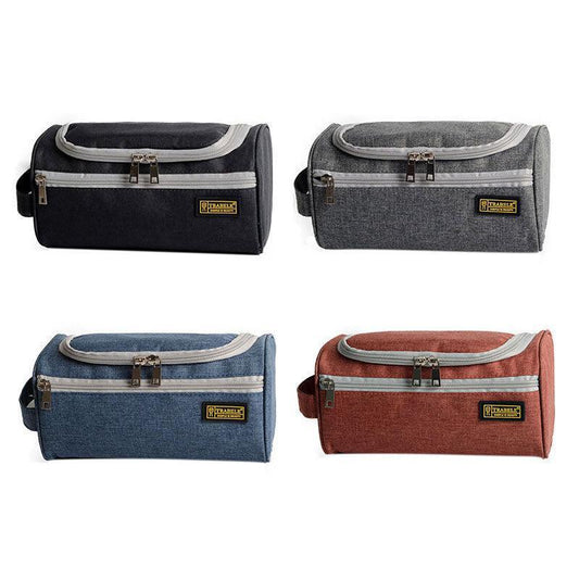 Large Capacity Men Travel Toiletry Kit Wash Bag Waterproof Cosmetic Bags Holder - Brick Red - Mekamart Australia