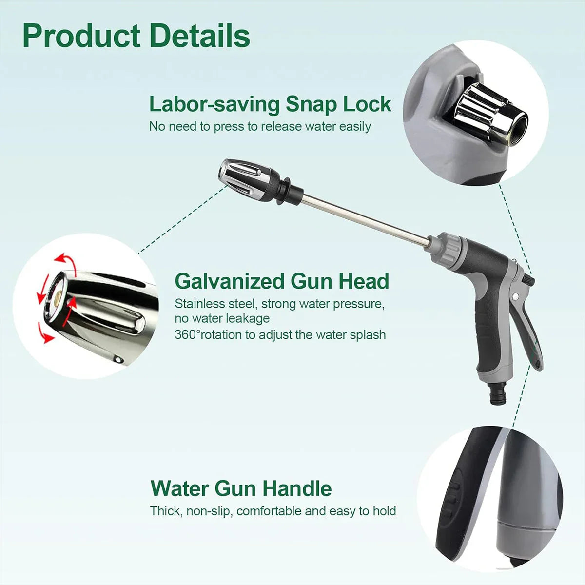 High Pressure Long Pole Water Spray Nozzle Household Car Wash Cleaning Sprayer - Car Wash Sprayer Set - Mekamart Australia