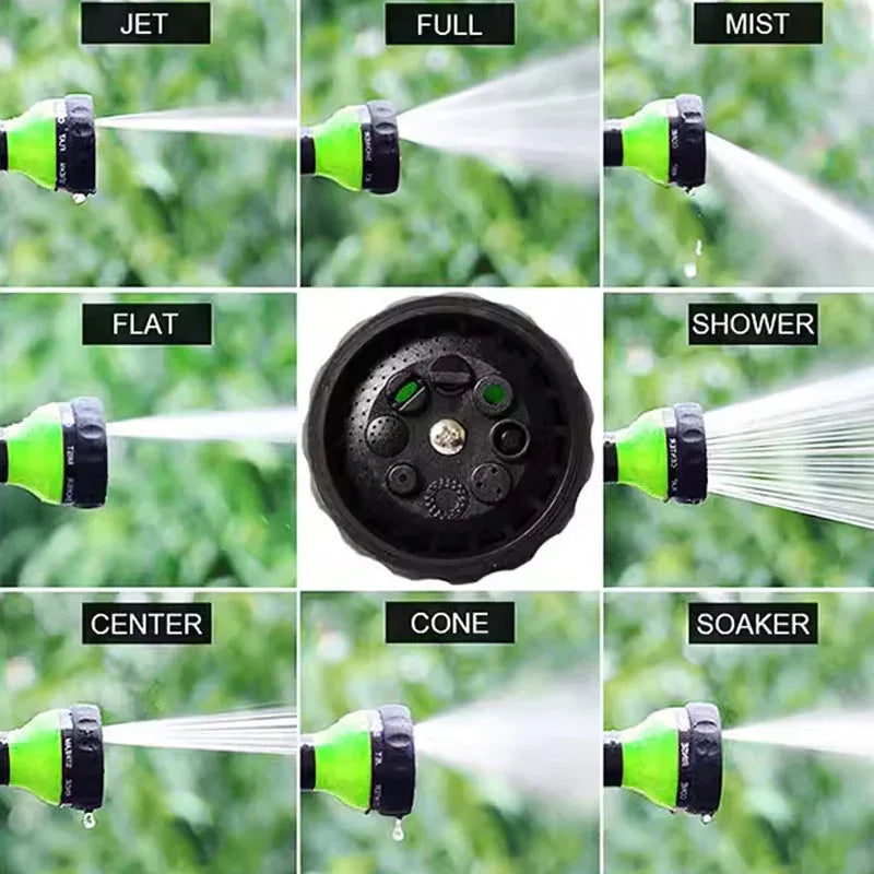 Washing Nozzle Plant Pet Hose 8-Mode Garden Car Water Foam Sprayer Soap Dispenser - Green - Mekamart Australia