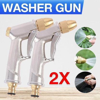 2Pcs High Pressure Water Spray Handle Nozzle Brass Garden Hose Pipe Lawn Car Wash - Mekamart Australia