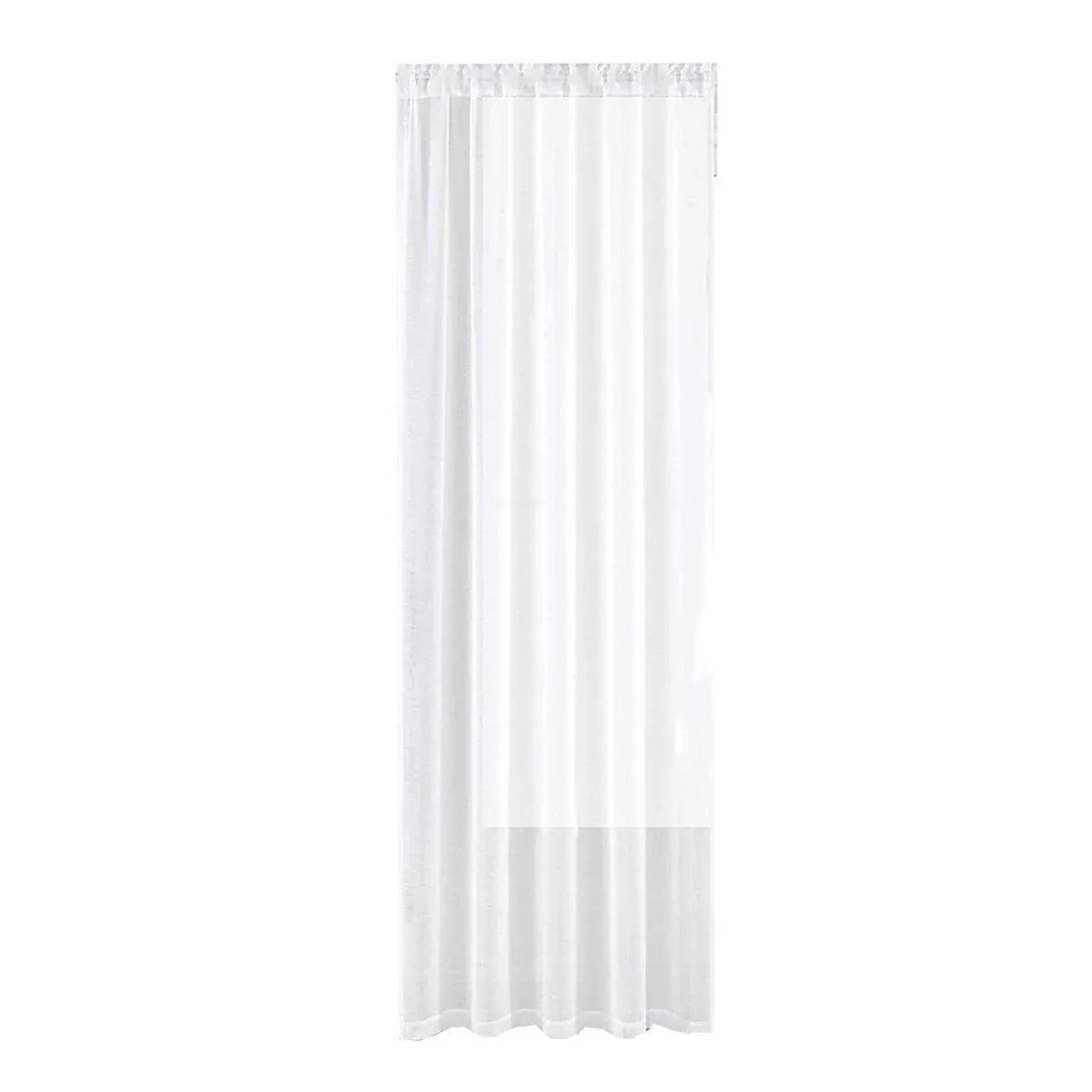 Sheer Voile Curtains Rod Pocket Window Panel for Bedroom 140cm x 230cm Drapes - Black - Mekamart Australia
