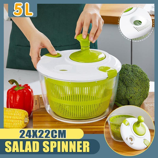 Salad Spinner Vegetable Lettuce Salad Leaves Washer Dryer Serving Bowl Container - Mekamart Australia