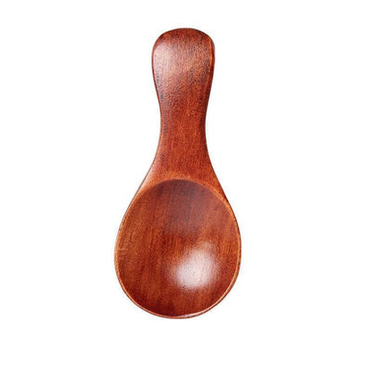 5PCS Mini Wooden Spoons Natural Wood Spice Condiment Dessert Scoops - Red - Mekamart Australia