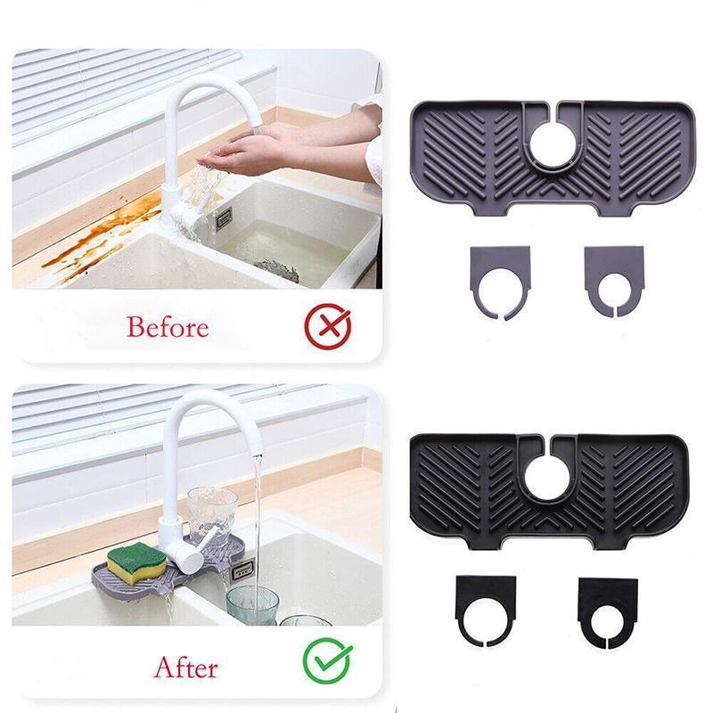 Kitchen Faucet Storage Rack Holder Soap Sponges Caddy Organizer Sink Basket Rack - Grey - Mekamart Australia