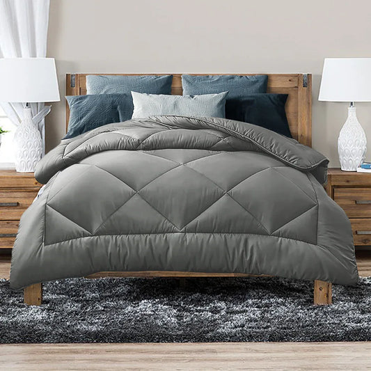 Luxor Australian Made All Season Grey 400GSM Bamboo Blend Quilt Queen - Mekamart Australia