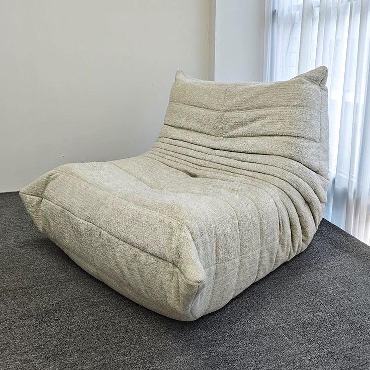 Vacuum-Packed, Comfy Mid Century Togo Lounge Sofa Modern Backrest White Corduroy Armless Retro Decorative Cozy Seat for Indoor - Mekamart Australia