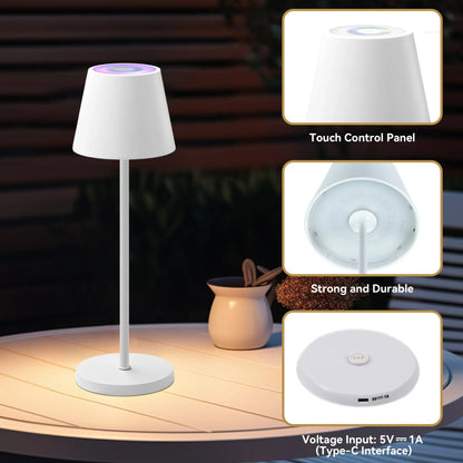 Enoki Portable RGB Table Lamp - White - Mekamart Australia