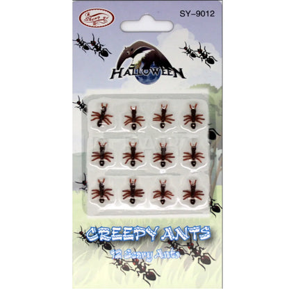 MINI FAKE ANTS Trick Halloween Scary Creepy Joke Prank Small Gag Toy Bug - 12 Ants - Mekamart Australia