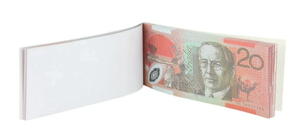 20 Dollar Australian Souvenir Note Pad Fake AUD Money - 1 Pack of 50 Sheets - Mekamart Australia