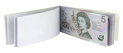 5 Dollar Australian Souvenir Note Pad Fake AUD Money - 1 Pack of 50 Sheets - Mekamart Australia