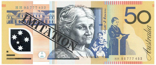 50 Dollar Australian Souvenir Note Pad Fake AUD Money - 1 Pack of 50 Sheets - Mekamart Australia