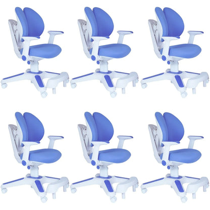Ergonomic Children Kids Study Chair Set of 6 Height Adjustable - Blue - Mekamart Australia