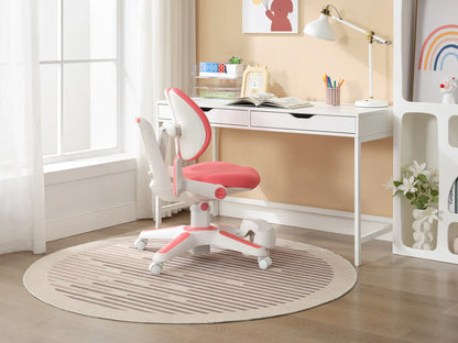 2x Ergonomic Children Kids Study Chairs Height Adjustable - Pink - Mekamart Australia