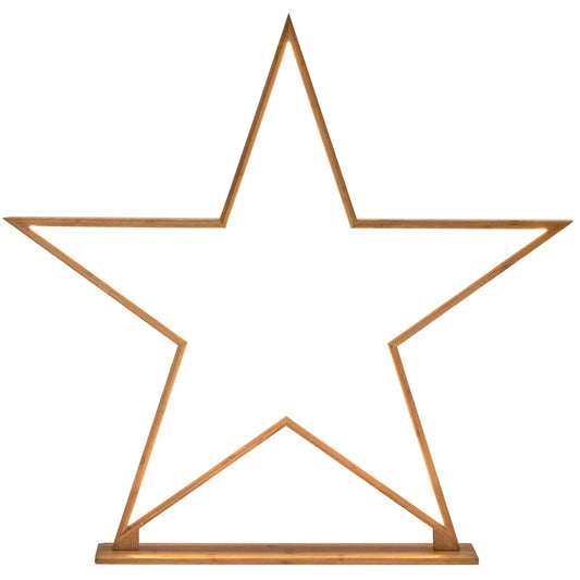 87cm Bamboo Star Table Lamp Desk Light LED Strip Modern Designer - Natural - Mekamart Australia