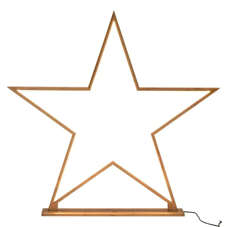 87cm Bamboo Star Table Lamp Desk Light LED Strip Modern Designer - Natural - Mekamart Australia