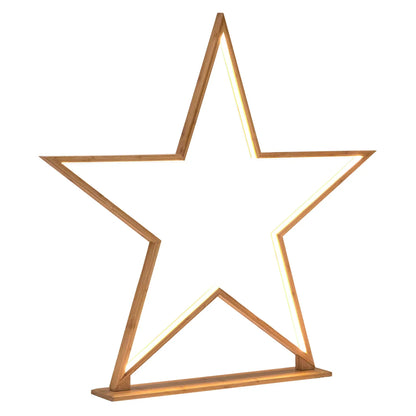 2x Large Bamboo Star w/ LED Strip Table Lamp Light Modern Minimalist Decor - Natural - Mekamart Australia