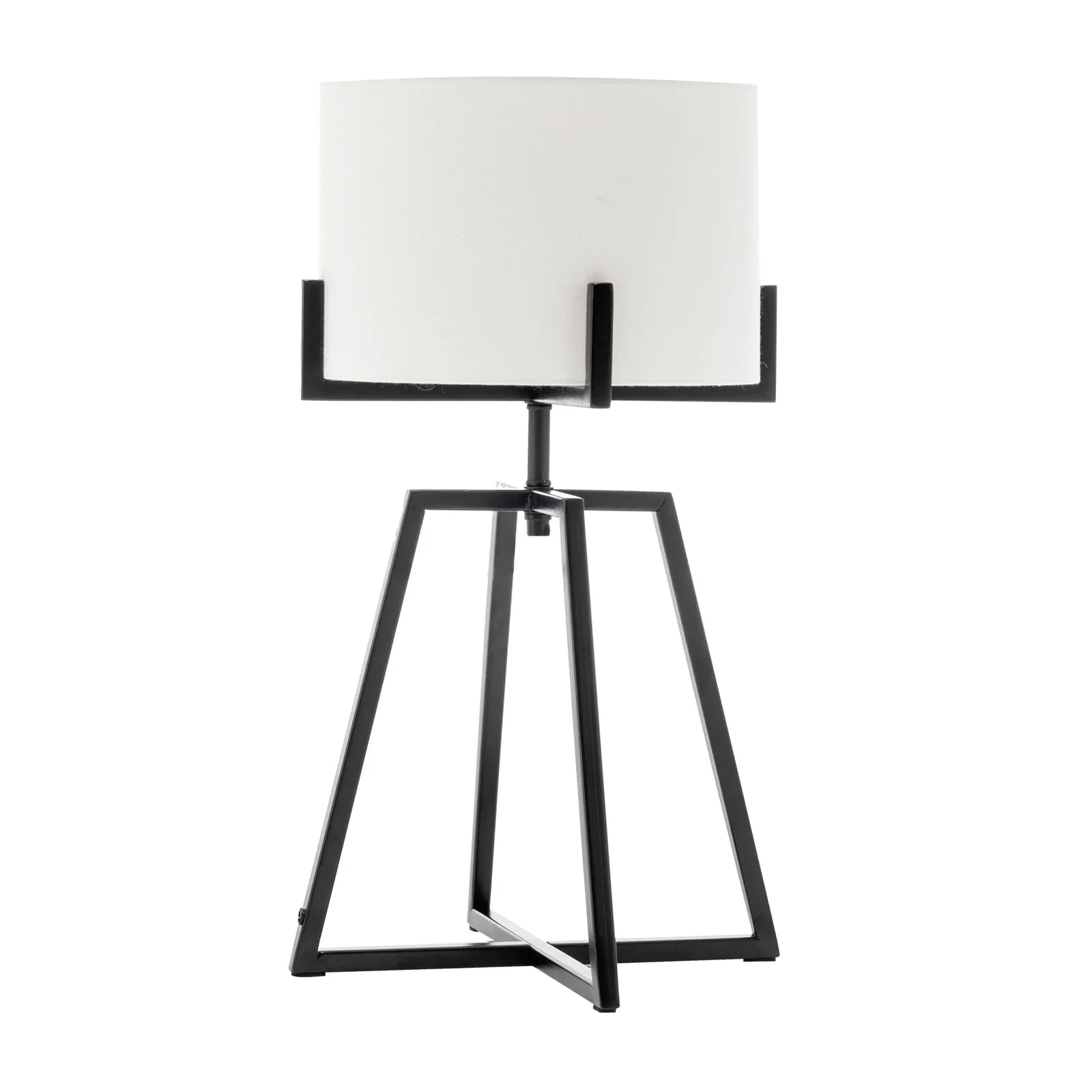 Modern Scandi Metal Dimmable Table Desk Lamp Light w/ Linen Shade - Matte Black - Mekamart Australia