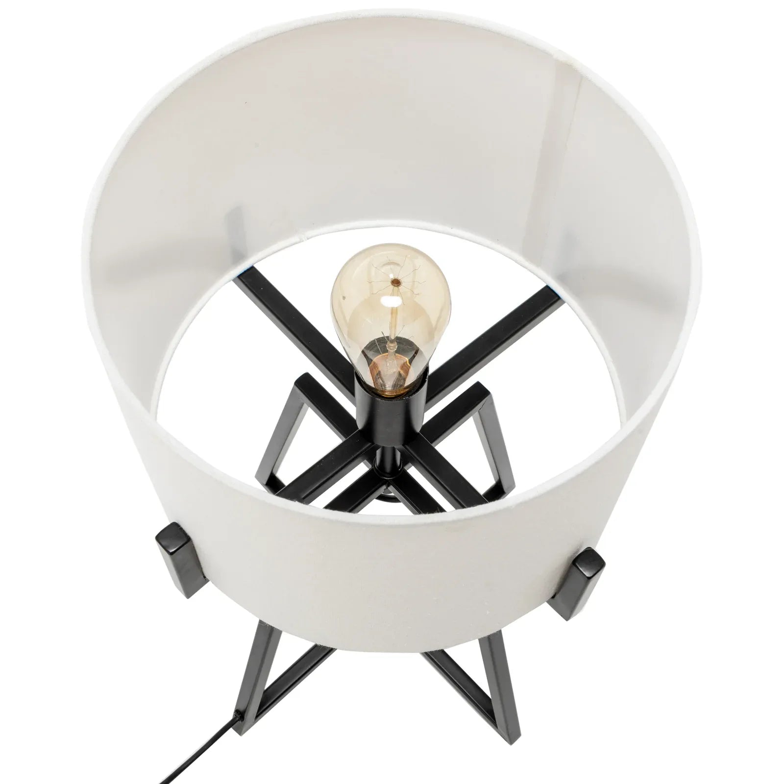 Modern Scandi Metal Dimmable Table Desk Lamp Light w/ Linen Shade - Matte Black - Mekamart Australia