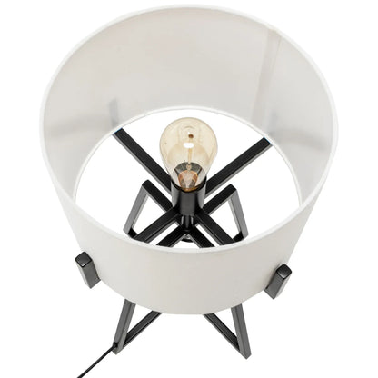 Modern Scandi Metal Dimmable Table Desk Lamp Light w/ Linen Shade - Matte Black - Mekamart Australia