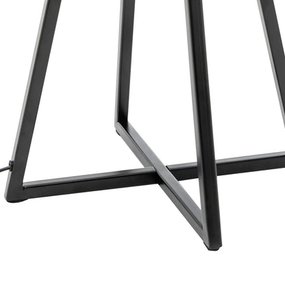 Modern Scandi Metal Dimmable Table Desk Lamp Light w/ Linen Shade - Matte Black - Mekamart Australia