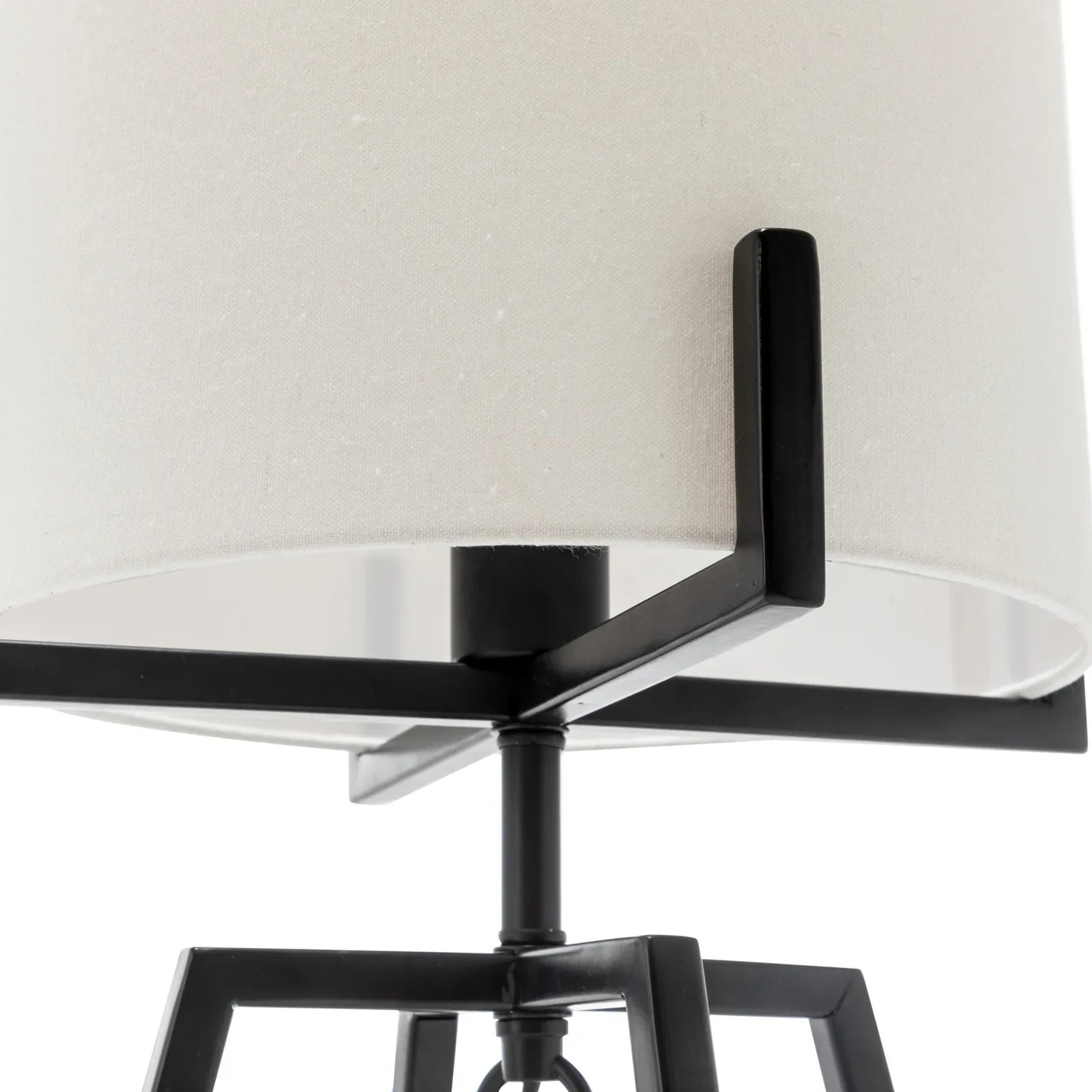 Modern Scandi Metal Dimmable Table Desk Lamp Light w/ Linen Shade - Matte Black - Mekamart Australia