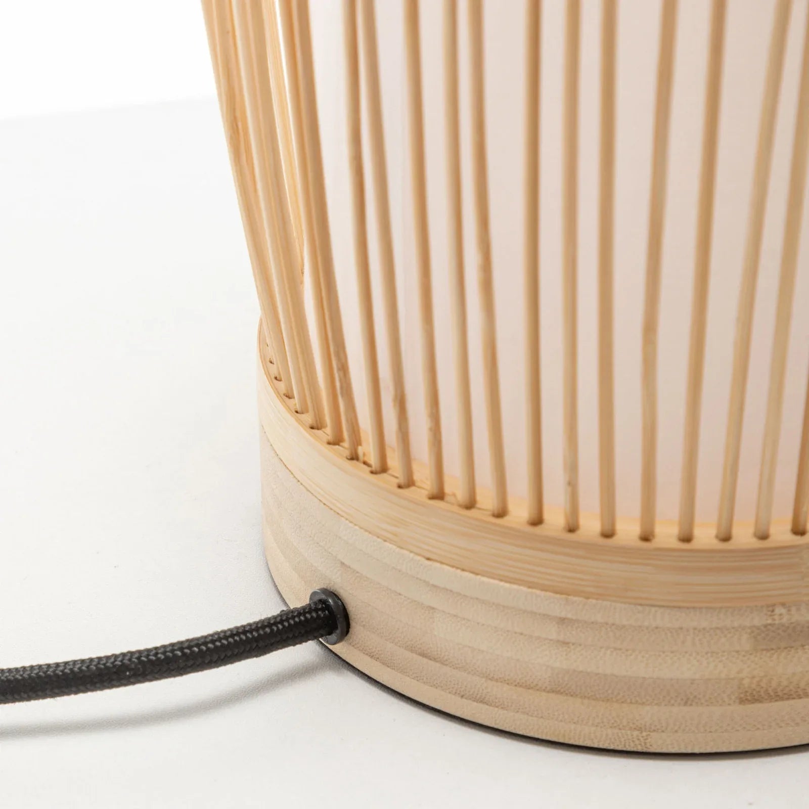 Natural Woven Bamboo Cylinder Table Lamp Light Shade Boho Tropical Coastal - Mekamart Australia