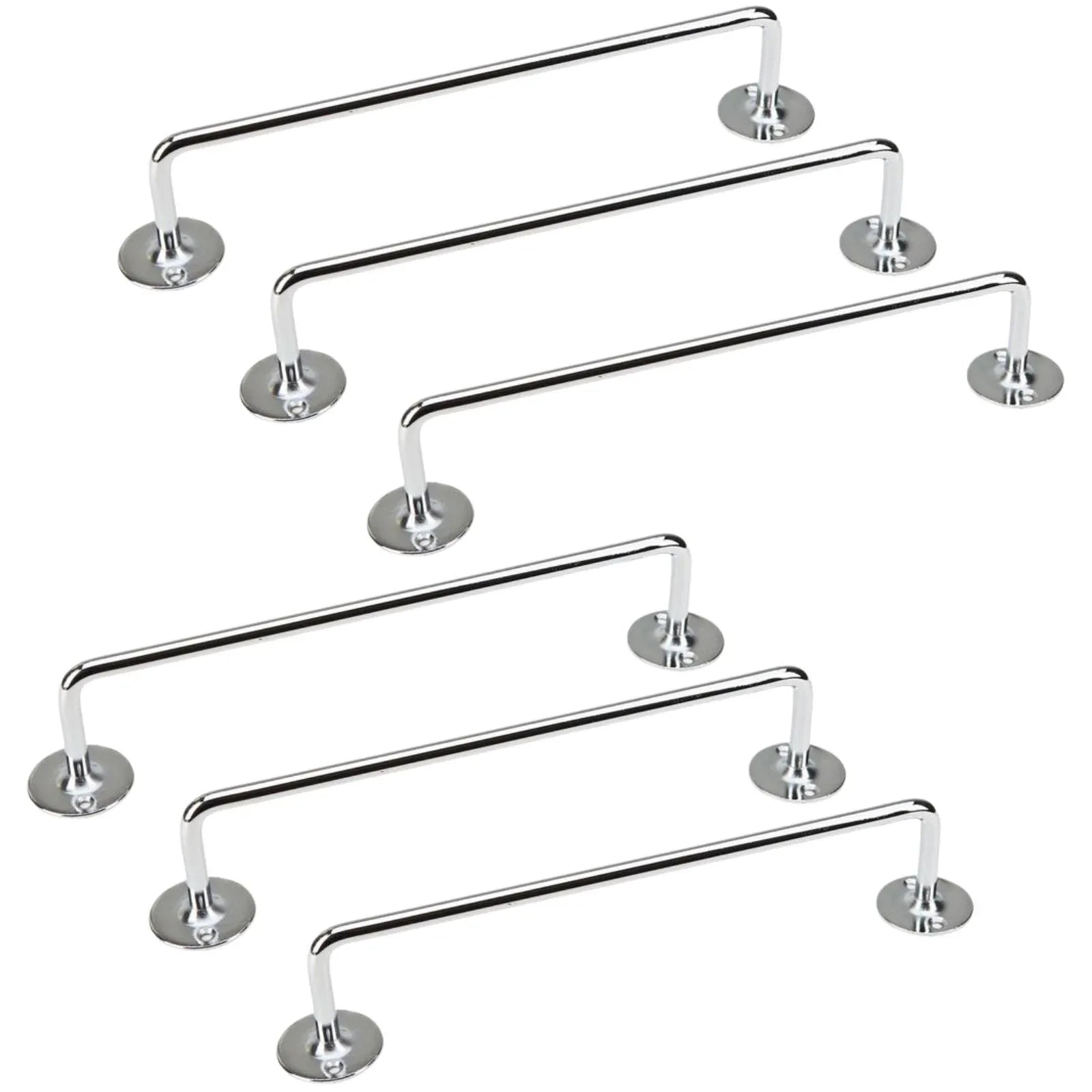 6x 610mm Chrome Towel Rail Stainless Steel Holder Rack - Mekamart Australia
