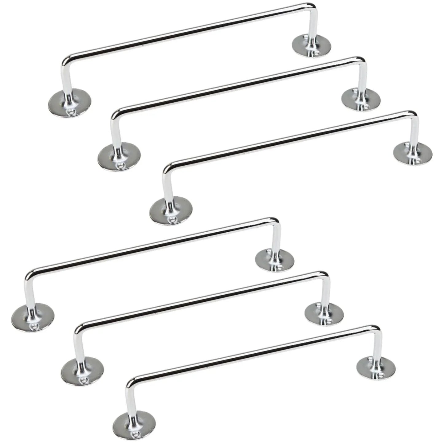 6x 610mm Chrome Towel Rail Stainless Steel Holder Rack - Mekamart Australia