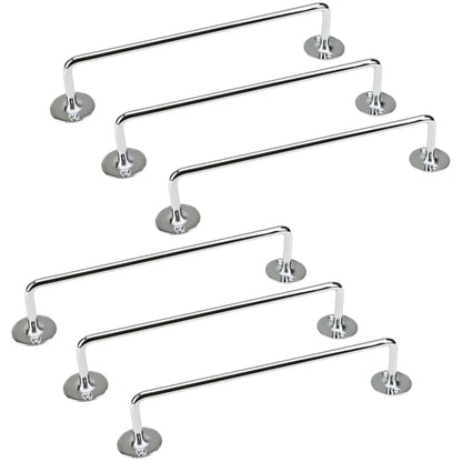 6x 610mm Chrome Towel Rail Stainless Steel Holder Rack - Mekamart Australia