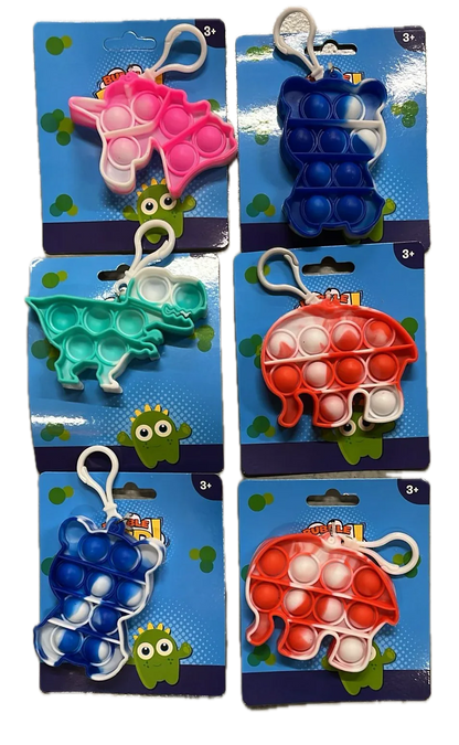 Push Bubble Pop It Fidget Keyring Squeeze Toy Sensory Silicone Stress Reliever - Mekamart Australia